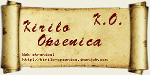 Kirilo Opsenica vizit kartica